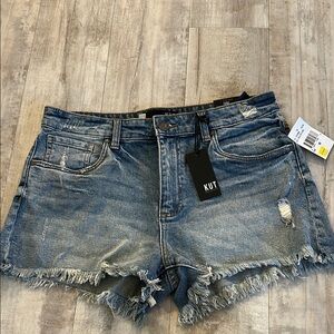 Kut from the Kloth Distressed Frayed Hem Jean Shorts